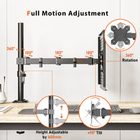 1 x RAW Customer Returns Redbat monitor arm with ventilated laptop tray, fully adjustable for 13 to 32 inch LCD LED screen up to 16 inch notebook, 2 mounting options, tilt, swivel rotate - RRP €36.73