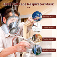 1 x RAW Customer Returns ANUNU full face mask respirator mask, dust mask with activated carbon filter for painting, gas, paint, dust, chemicals and other occupational safety - RRP €37.3