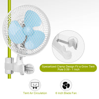 3 x RAW Customer Returns blessny Oscillating Tent Grow Clip-on Pole Mount Fan 250cm Long Cable Small Growing Monkey Fan for Hydroponics 20W 2 Speeds Super Quiet With EU Plug - RRP €128.97