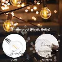 1 x RAW Customer Returns GPATIO G40 Outdoor String Lights 150FT 45M , 75 2 Pcs Warm White Plastic Bulbs, Waterproof Outdoor Garden Lights for Garden Parties, Weddings, Holiday Decorations etc. - RRP €89.99