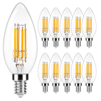 1 x RAW Customer Returns DiCUNO E14 LED candle 3.5W, warm white 2700K, candle lamp for chandeliers, replacement 40W halogen, classic filament C35, 480LM clear glass, filament, antique vintage, 360 angle, not dimmable, pack of 10 - RRP €22.18