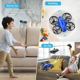 1 x RAW Customer Returns Tomzon mini drone for children beginners, remote-controlled aircraft with combat mode, RC quadcopter 24min long flight time, 360 propeller protection, toy throw go 3D flip circular flight, mini drone, blue - RRP €39.99