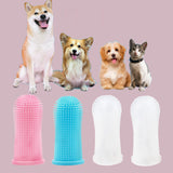 1 x Brand New Gamrong 4 Pack Dog Toothbrush, Silicone Toothbrush for Dogs Cats, 360 All-Round Brushing for Pets Pet Puppies Soft Finger Toothbrush Finger Toothbrushes Green, Pink, White  - RRP €25.2