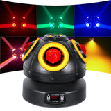 1 x RAW Customer Returns Moving Head Stage Light 70W, 4pcs RGBW LED Lamp Beads with High Brightness and Golden Bezel Party Light, 540 Rotatable D-MX512 Voice Activation for DJ KTV Disco Party - RRP €100.84