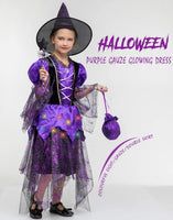 2 x RAW Customer Returns Witch Children s Costume with Lights Halloween Girls Costume Carnival Cosplay Costumes Violet Princess Dress 3-4T, Yarn Purple , 3-4 Years - RRP €48.38