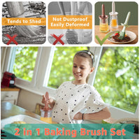 2 x Brand New 20cm Baking Brush with 200ml Glass Oil Bottle, Silicone Brush Professional Cooking Brush Kitchen Brush for Cooking, Baking, BBQ, Oil Bottle with Brush Grill Brush Heat Resistant No Odor White  - RRP €40.8