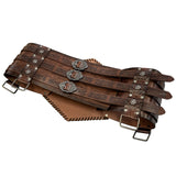 1 x Brand New HiiFeuer Viking Embossed Waist Armor, Norse Faux Leather Wide Belt, Medieval Knight Corset Belt for Larp Costume Brown B  - RRP €61.61