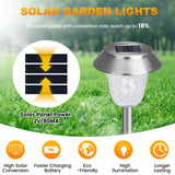 1 x RAW Customer Returns ZEWETO Solar Lamps for Outdoor Garden, 4 Pieces LED Solar Lights Garden IP65 Winterproof Solar Path Light 10 Hours Long Lasting Solar Stainless Steel Decorative Light for Outdoor, Lawn Landscape - RRP €25.99