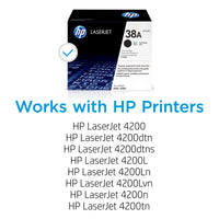 1 x RAW Customer Returns HP 38A Genuine Black Toner Q1338A  - RRP €65.83