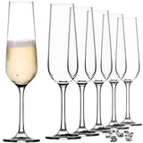 1 x RAW Customer Returns KADAX champagne glasses, set of 6, 200ml, champagne flutes for home, party, wedding, modern champagne glasses, comfortable champagne glasses with high and narrow stem, transparent - RRP €25.38