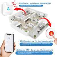 1 x RAW Customer Returns ChunHee WiFi Emergency Button for Elderly, Emergency Alarm System for Elderly, Patients, Disabled Elderly, 1 Receiver 1 Button 1 Bracelet Only Supports 2.4GHz Wi-Fi  - RRP €55.88