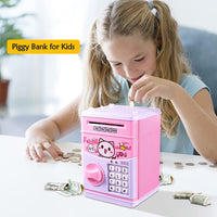 1 x RAW Customer Returns Money box for children, digital money boxes with password, ATM piggy bank for coins and counter notes, festival birthday gifts for children girls - RRP €24.99