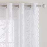 1 x RAW Customer Returns MIULEE Set of 2 Curtains Transparent Curtains with Leaves Lace Translucent Curtain Lace Window Curtain with Eyelets Decorative Curtain for Living Room Bedroom 150 x 225 cm Pure White - RRP €25.86