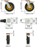 1 x RAW Customer Returns QWORK 4X Heavy Duty Casters 200 mm, Swivel Casters up to 280 kg per wheel, for Furniture Transport and Industrial Transport 2 Swivel Casters 2 Brake Casters  - RRP €75.99