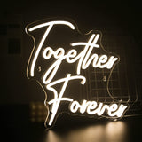 1 x RAW Customer Returns SIGNSHIP Together Forever Neon Sign, Warm White LED Neon Light for Wall Decoration, USB Powered Letter Neon Sign for Bedroom Wedding Engagement Anniversary Party Bar Club Gift - RRP €38.39