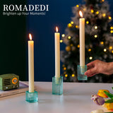 5 x Brand New Romadedi Candlestick Decorative Glass Candle Holder - Set of 6 Small Candle Holder Wedding Christmas Home Decoration, Holders for Conical Candles Tealight Candle Holder, Green - RRP €57.55