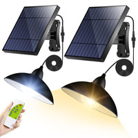 1 x RAW Customer Returns intelamp Solar Hanging Lamp, Solar Lamps for Outdoor Hanging with Remote Control, Solar Lamp Outdoor Waterproof Solar Hanging Lamps for Outdoor Garden Patio Balcony Gazebo IP65 Pack of 2  - RRP €50.34