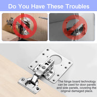 7 x Brand New Cabinet hinge repair plate, 8 pieces hinge repair kit with screwdriver hinge repair plate for cabinet doors, stainless steel hinge repair kit for cabinet furniture 02  - RRP €168.0