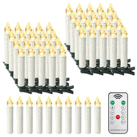 1 x RAW Customer Returns UISEBRT 50 LED candles with remote control, warm white Christmas candles, wireless, flameless Christmas tree candles, wireless fairy lights with timer and clips for Christmas decoration, party, wedding - RRP €44.99