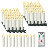 1 x RAW Customer Returns UISEBRT 50 LED candles with remote control, warm white Christmas candles, wireless, flameless Christmas tree candles, wireless fairy lights with timer and clips for Christmas decoration, party, wedding - RRP €44.99