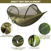 1 x RAW Customer Returns NATUREFUN Ultra-Light Travel Camping Hammock Mosquito Net Hammock 300 kg load capacity, breathable quick-drying parachute nylon 2 premium carabiners, 2 nylon slings included - RRP €33.43