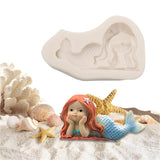 1 x Brand New Mermaid Cake Suitable Silicone Fondant Mermaid Silicone Fondant Cake Molds for Making DIY Products Such As Fondant, Chocolate, Handmade Soap, Scented Candle B  - RRP €13.54