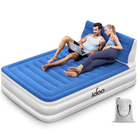 1 x RAW Customer Returns iDOO Air Mattress with Headboard, Double Air Bed Self-Inflating with Integrated Electric Pump, Comfort Inflatable Mattress, Self-Inflating Guest Inflatable Bed - RRP €118.02