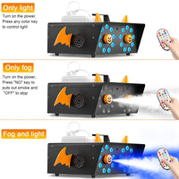 1 x RAW Customer Returns Smoke Machine, 1500W Smoke Machine with Light Effects, Removable Decorations, Upward Mist, for Halloween, Live Shows, Parties, Weddings, Concerts, Christmas - RRP €95.59