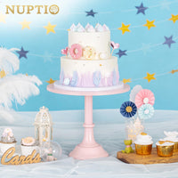 1 x RAW Customer Returns NUPTIO 30cm Pink Cake Stand, Simple Type Metal Round Wedding Event Birthday Party Dessert Cupcake Pedestal Display Plate - RRP €28.97