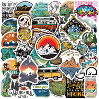 1 x RAW Customer Returns EUFFO Waterproof Stickers Set 50 Pieces, Vintage Travel Outdoor Stickers for Suitcase MacBook Laptop Bicycle Scrapbook Motorcycle Skateboard Helmet Car Retro Stickers - RRP €7.04