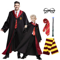 1 x RAW Customer Returns Formemory Adult Halloween Costume Cloak Magic Costume Kids Halloween Dress with Wand Cape Glasses 155cm Magical Costume  - RRP €29.0