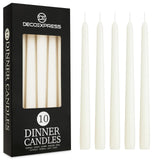 1 x RAW Customer Returns Deco Express Taper Candles White, Gold, Silver or Colorful, Pack of 6, 10, 15 or 50, Long Burning Time 8 Hours, Unscented White, Set of 10  - RRP €10.64