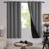 1 x RAW Customer Returns Deconovo 100 opaque curtain with eyelets, thermally insulated blackout curtains, bedroom curtains, sound insulation curtain, heavy curtain, heat protection, 175 x 140 cm height x width , white, set of 2 - RRP €31.75