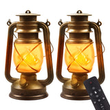 1 x RAW Customer Returns Martiount LED Vintage Lanterns for Outdoor Garden 2 Pack - Realistic Flame Effect Hanging Lantern with Remote Control, Timer, USB Rechargeable 4 Modes for Decorative Backyard Lawn Lighting - RRP €55.44