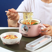 1 x RAW Customer Returns DYOUen Bowl with Lid 1020ML Pasta Bowls Noodle Bowl for Noodles Soup Pink  - RRP €21.25