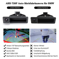 1 x RAW Customer Returns AHD 720P Car Rear View Camera for BMW 3 Series 5 Series X6 E39 E60 E70 E82 E90, 170 Degree Fisheye Lens Car Rear View Camera with Trunk Handle - RRP €47.39