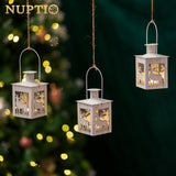 9 x Brand New NUPTIO Decorative Christmas Lanterns 6 Sets of White Metal Tealight Candles Interior Decorative Reindeer Lantern Mini Hanging Tealight Candles Wedding Party and Holiday - RRP €172.8