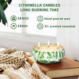 5 x RAW Customer Returns Citronella Candle Outdoor Large, 240hrs Citronella Candles with 3 Wicks 3 x 12Oz Citronella Scented Candle Natural Soy Wax Garden Candle for Patio Picnics - RRP €102.0