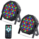 1 x RAW Customer Returns Lucfulyear LED Par Light 36 LED Stage Light Disco Light Party Light RGB Digital Multiplex512 with Remote Control, LED Spotlight with 7 Light Modes DJ Light for Party Bar Stage Christmas, Wedding 2 pcs  - RRP €48.99