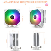 1 x RAW Customer Returns Thermalright Assassin King 120 SE WHITE ARGB CPU Air Cooler, AK120 SE WHITE ARGB, 5 Heatpipes, TL-C12CW-S PWM Quiet Fan CPU Cooler with S-FDB Bearing, for AMD AM4 AM5 Intel 1150 1151 1200 1700 - RRP €23.59