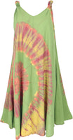 1 x RAW Customer Returns GURU SHOP Batik Tunic, Hippie Chic, Plus Size Beach Dress, Summer Dress, Women, Green, Synthetic, Size 40 - RRP €26.11