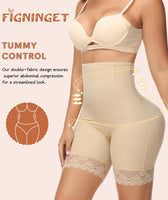 1 x RAW Customer Returns Figninget panty girdle women s tummy control underpants shapewear lace panty girdle with leg pants waist strong shaping underwear shaper panty girdle - RRP €20.99