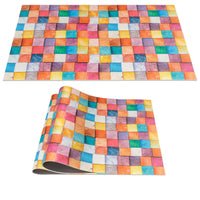 1 x RAW Customer Returns Placemat table set washable PVC placemat non-slip table coaster heat-resistant dining table decoration for indoors outdoors 30x45cm mosaic colorful set of 2 - RRP €14.47