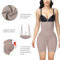 1 x RAW Customer Returns RoomTour Shapewear Women Tummy Control Body Shaper Women Strong Shaping Tummy Control Pants Bodysuits 2-Beige L - RRP €30.14