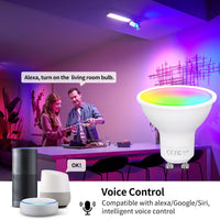 1 x RAW Customer Returns Fitop Alexa light bulbs GU10 WiFi smart lamp, 4.7W equivalent to 50W, RGB 16 million colors warm white-cold white, dimmable via app or voice, compatible with Alexa Google Home, no hub required, 2 pieces - RRP €16.99