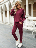 1 x RAW Customer Returns Totatuit Women s Jogging Suit Tracksuits Sports Leisure Top Jogging Bottoms Jogger Jogging Suit Wine Red M - RRP €10.9