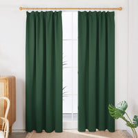 1 x RAW Customer Returns Deconovo Curtains Opaque Curtains Blackout Curtains Thermal Curtains with Gathering Tape Thick Thermal Curtain Cold Protection Heat Protection, 180 x 140 cm Height x Width , Forest Green, Set of 2 - RRP €42.49