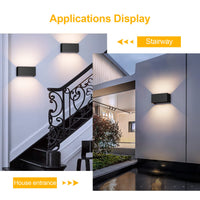 1 x RAW Customer Returns Klighten 24W LED wall light indoor outdoor, 3000K outdoor lamp outdoor light indoor, IP65 outdoor light wall UP Down, outdoor wall light wall light indoor with adjustable beam angle warm white, black - RRP €38.56