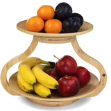 2 x RAW Customer Returns naturlik fruit stand - removable fruit bowls - 2-tier stand - modern fruit bowl - bamboo wooden stand - fruit plate - fruit basket - fruit storage - RRP €69.8