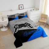 1 x RAW Customer Returns Video Game Bedding Set, Gaming Bedding Set All Seasons Gamepad Bedding Set Home Decor for Bed 230x220cm, 1 Duvet with 2 Pillowcases, Blue, Black, Gray - RRP €49.73